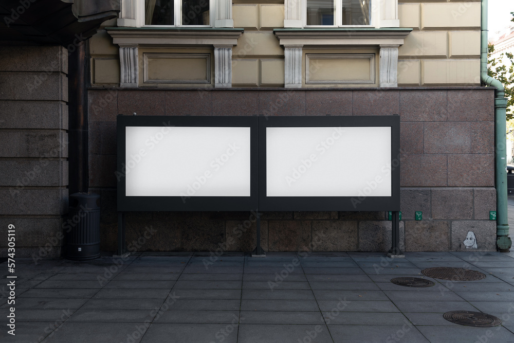 Lightbox ad mockup in the urban environment, empty space to display your advertising or branding campaign Lightbox ad mockup in the urban environment, empty space to display your advertising or branding campaign