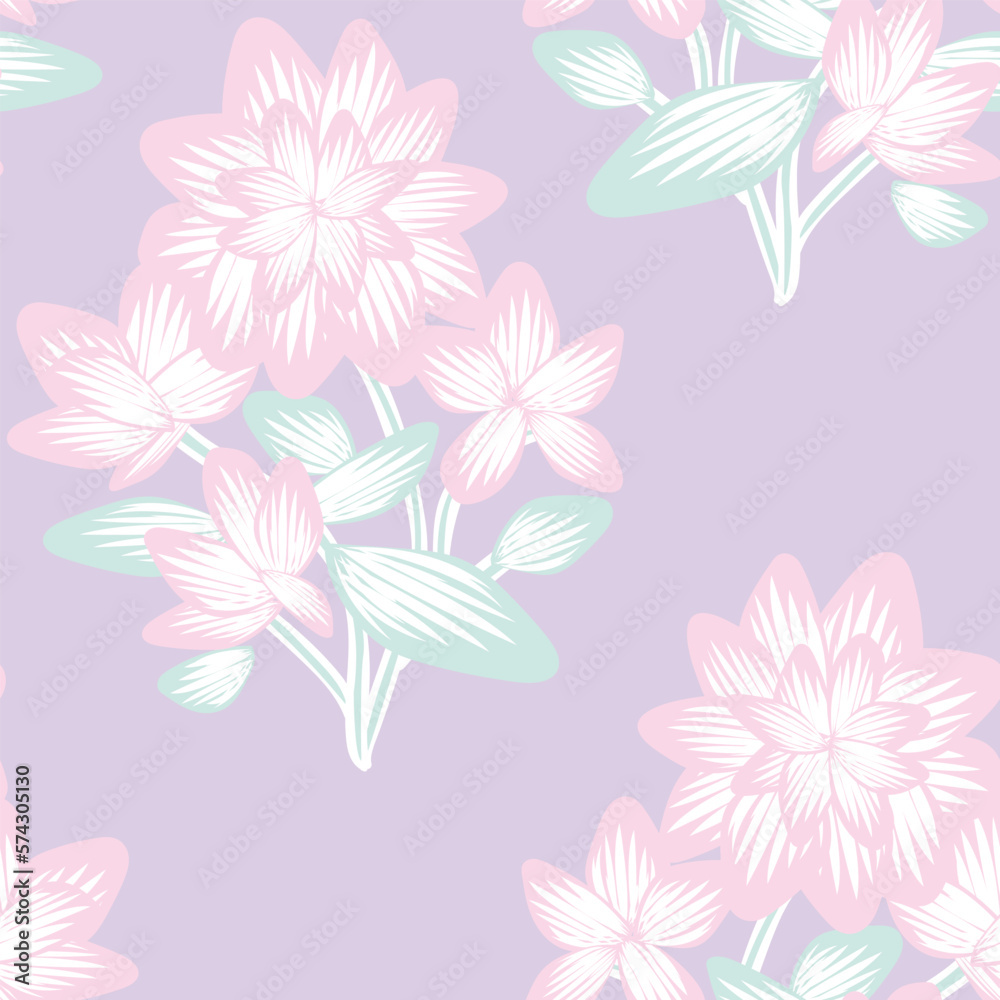Oriental Floral Seamless Pattern Design
