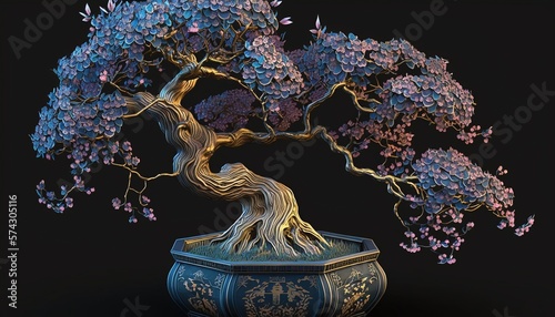 Quite Colorful and Detailed Blossom Tree Generated by AI