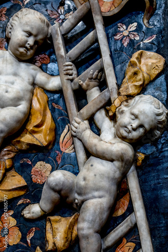 Baroque reliefs in SS. Salvatore (Saviour) church, Palermo, Sicily, Italy. Jacob's dream. 31.07.2018 photo