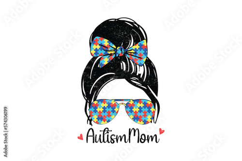 Autism Mom Sublimation T-shirt design