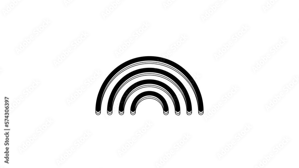 Black Rainbow icon isolated on white background. 4K Video motion graphic animation Black Rainbow icon isolated on white background. 4K Video motion graphic animation
