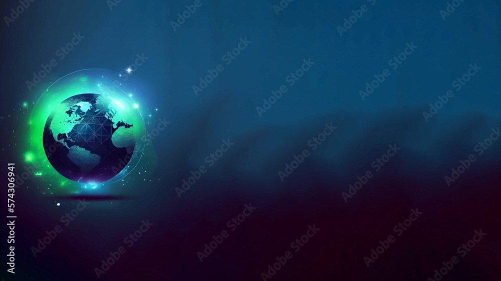 Fototapeta premium globe background banner, earth backgrounds vector, dark background