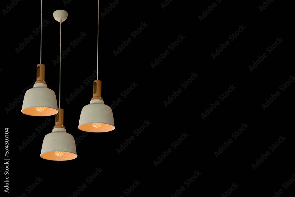 Obraz premium Ceiling lights and black decorations Interior technology