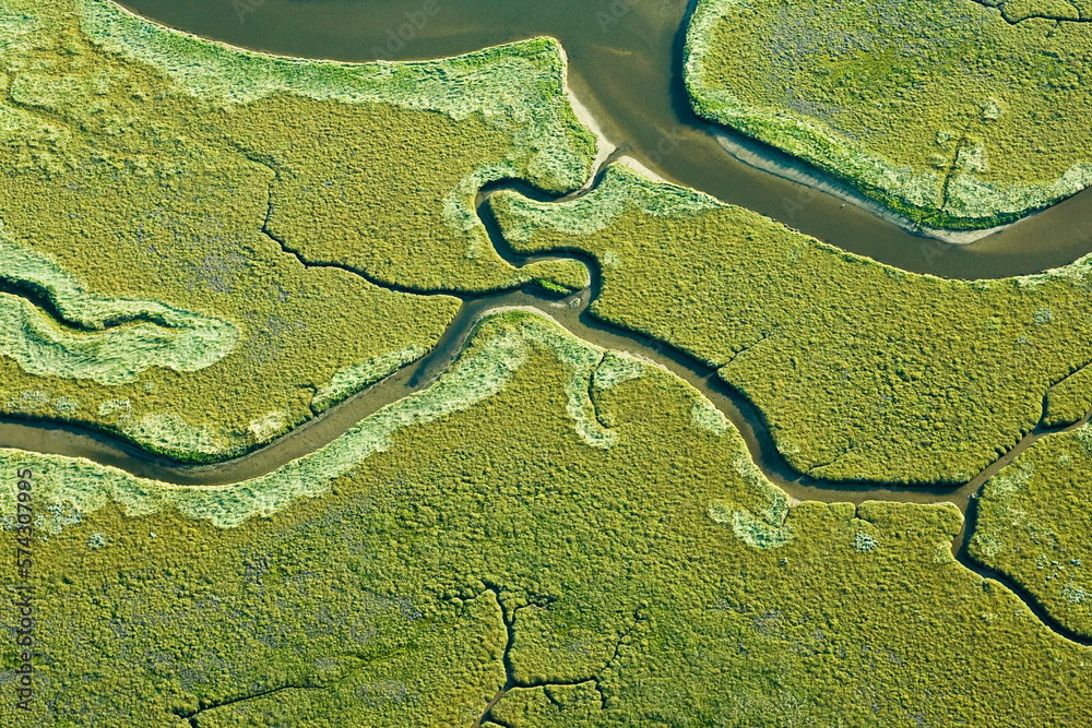 Landscape of The Netherlands. Seen from above. Taken from a plane.
