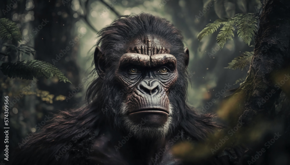 Australopithecus, ape. Generative AI.
