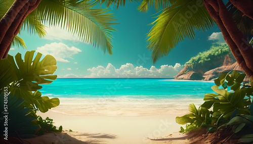 beach with palm trees © Stock Photo For You