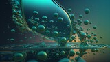 Effect of Soap Bubbles in Water Very Colorful and Scattered Generated by AI