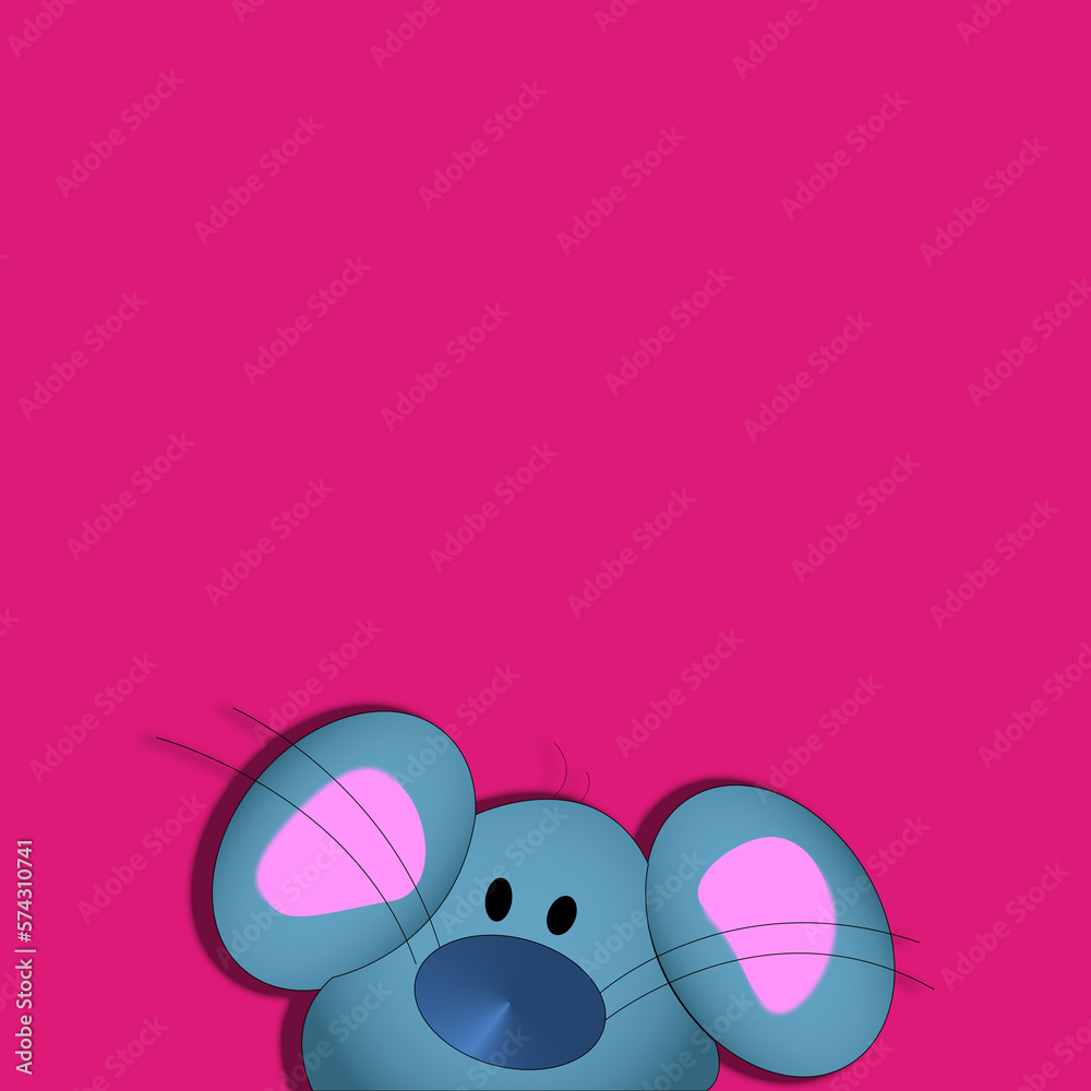 Cute Mouse with Pink Wallpaper