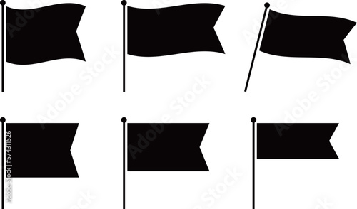 旗のシルエットのセット