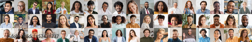 International group of people posing on various backgrounds, web-banner