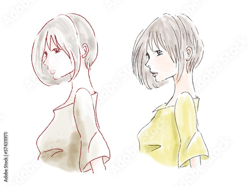 美容院の広告　アイコン　カタログ　挿絵などに活用できる　女性のベクターイラスト
