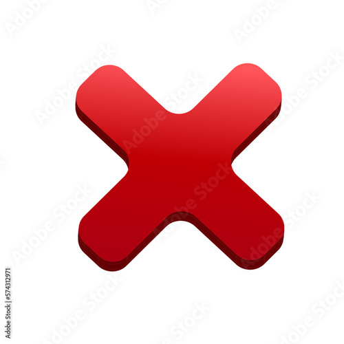 red cross mark 3D icon