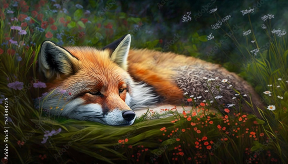 Naklejka premium red fox vulpes made with Generative AI