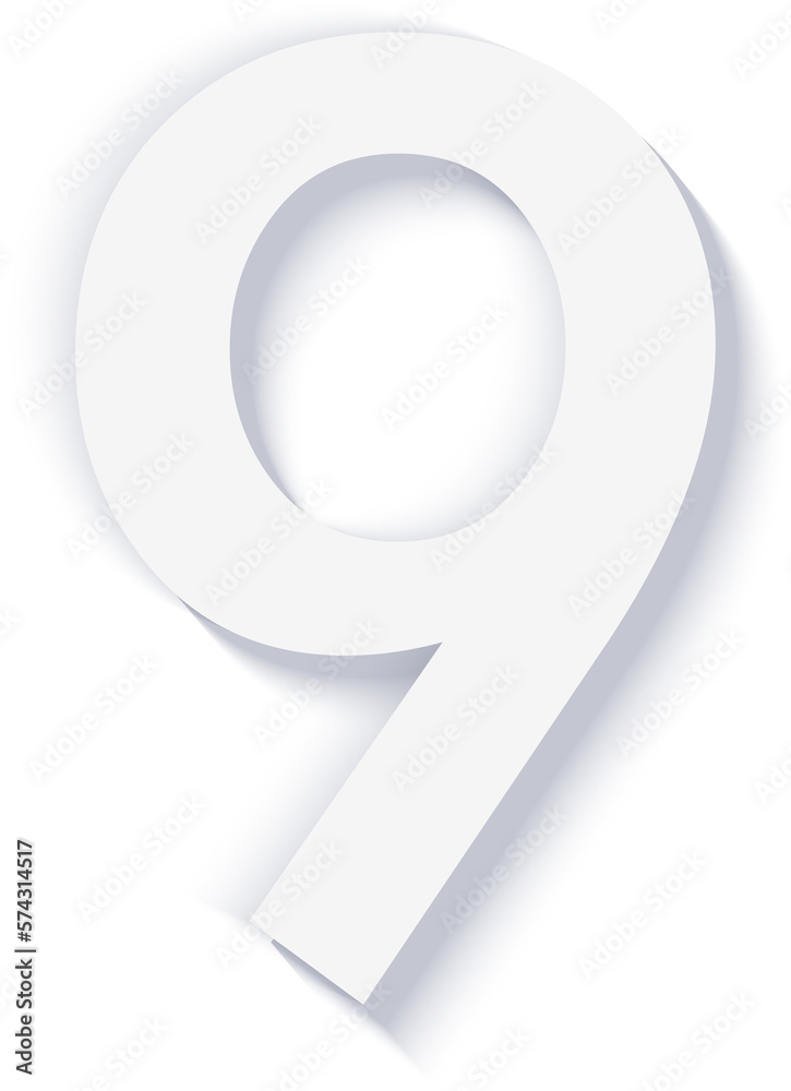 Elegant simple refined 3D paper relief number Elegant simple refined 3D paper relief number