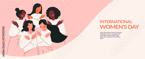 Valokuva Embrace Equity International Women day 2023 vector illustration