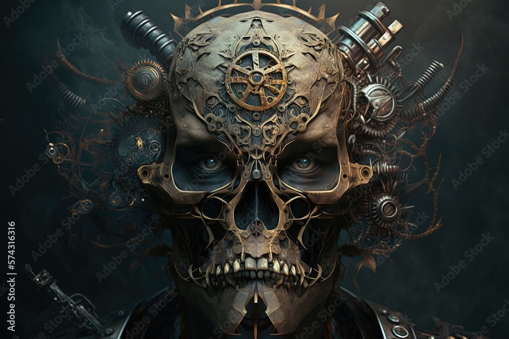 Carnival-like Chaos Condenses into a Machine-like Skull: The Art of Steampunking an Ominous Image Generative AI Carnival-like Chaos Condenses into a Machine-like Skull: The Art of Steampunking an Ominous Image Generative AI