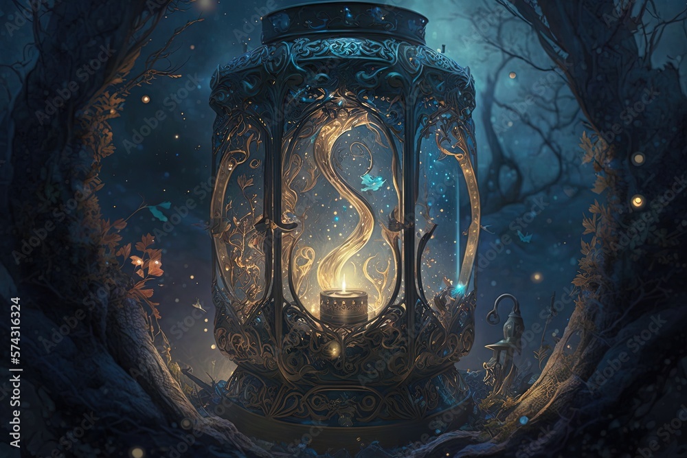 Celestial Blessing Of Illusions And Truths: Discovering the Majesty of a Mystic FANTASY LANTERN Generative AI