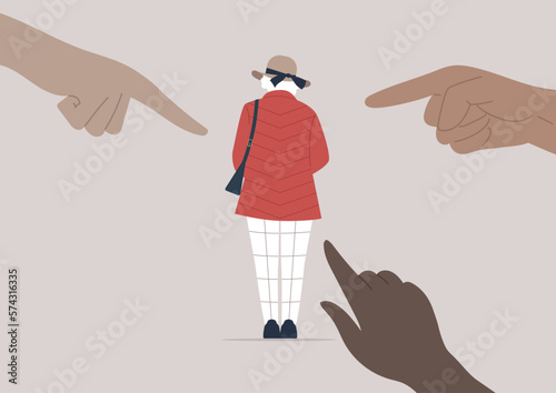 Finger pointing at the older lady, ageism