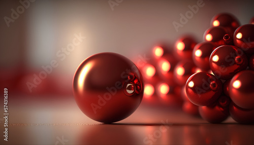 red christmas balls background