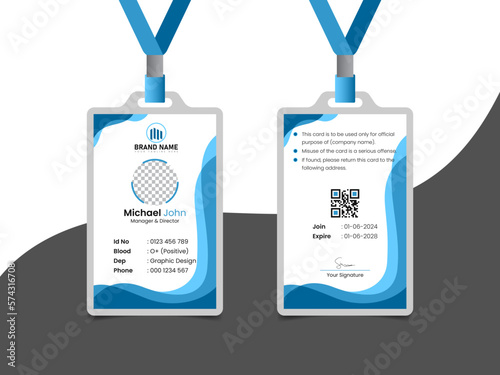 Corporate Office ID Card Design Template. Suitable for events, companies, offices, and many others for business purposes.