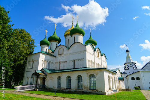 Suzdal, Russia - August 11, 2020: Spaso-Evfimiev monastery - Male monastery. Transfiguration Cathedral photo