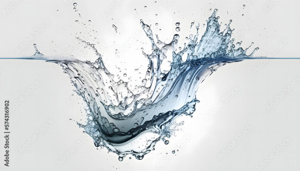 Splash water, beer, liquid for application from bottles, cans, generative ai Splash water, beer, liquid for application from bottles, cans, generative ai