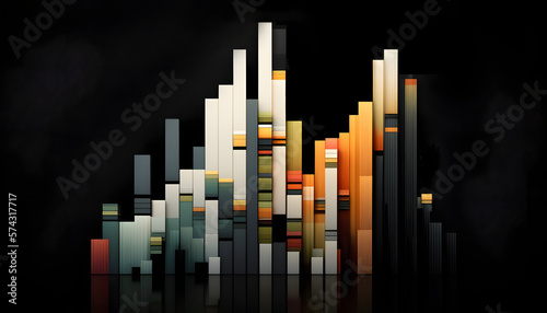 Growth and fall analytics Business economic charts with light effects  Abstract Business background