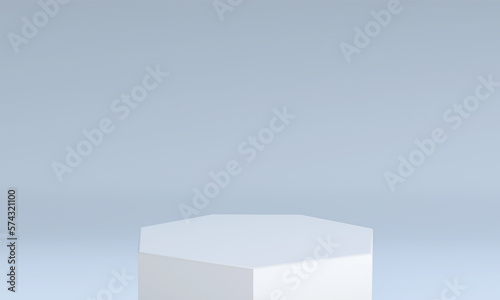 Background 3d rendering scene with podium in hexagonal shape, minimal product display simulating geometric shape scene and object. 3D illustration