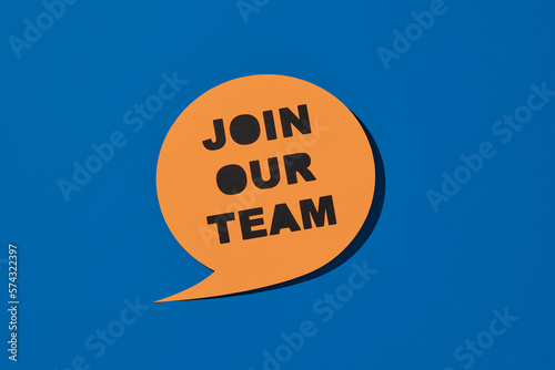 Fotografija orange sign reads join our team