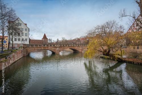 Maxbrucke Bridge at Pegnitz River - Nuremberg, Bavaria, Germany © diegograndi