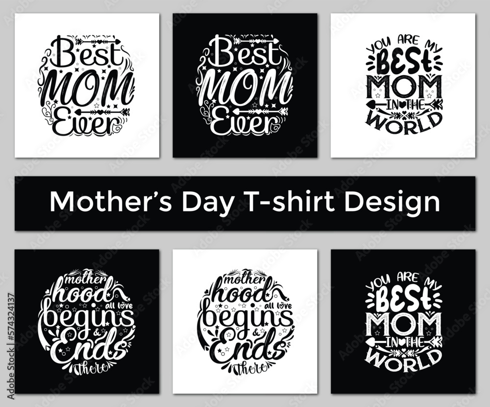 Fototapeta premium Mother's Day T-shirt Design Mother's Day Typography T-shirt Design Lettering T-shirt Design