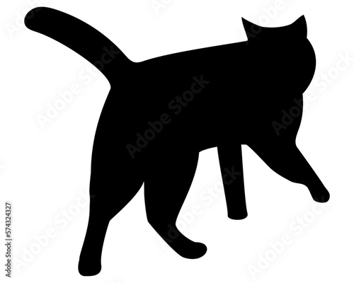 向こうに歩いていく猫のシルエット