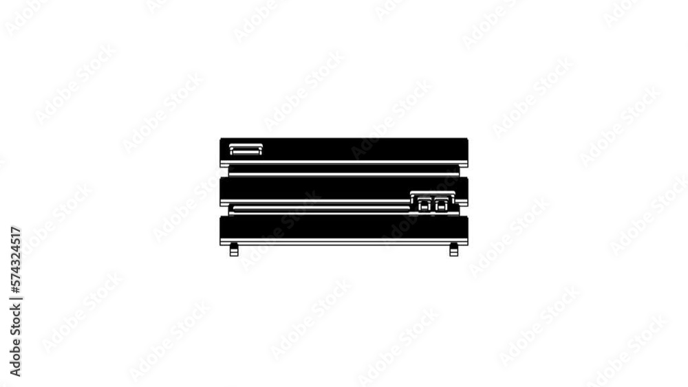 Black Video game console icon isolated on white background. 4K Video motion graphic animation Black Video game console icon isolated on white background. 4K Video motion graphic animation