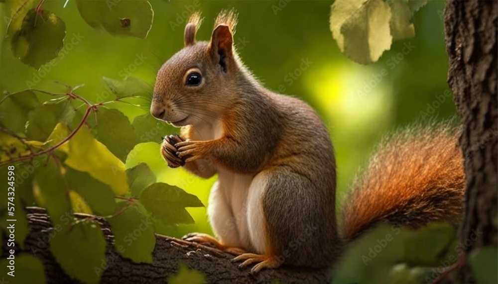 squirrel in the park made with Generative AI squirrel in the park made with Generative AI