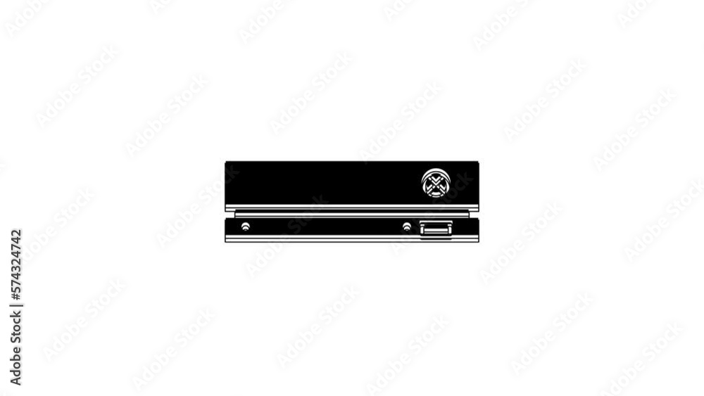 Black Video game console icon isolated on white background. 4K Video motion graphic animation Black Video game console icon isolated on white background. 4K Video motion graphic animation