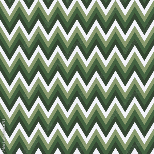 Chevron seamless pattern, green and grey  chevron or zigzag pattern background with watercolor paper texture