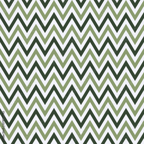 Chevron seamless pattern, green and grey  chevron or zigzag pattern background with watercolor paper texture