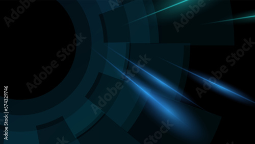Drak blue geometric with overlap shapes layer background with neon effect. Vector graphic illustrations.  digital technology and engineering design
