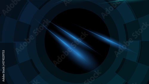 Drak blue geometric with overlap shapes layer background with neon effect. Vector graphic illustrations.  digital technology and engineering design