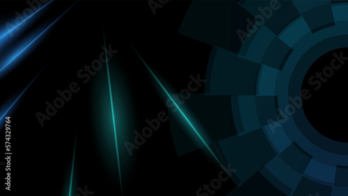 Drak blue geometric with overlap shapes layer background with neon effect. Vector graphic illustrations.  digital technology and engineering design