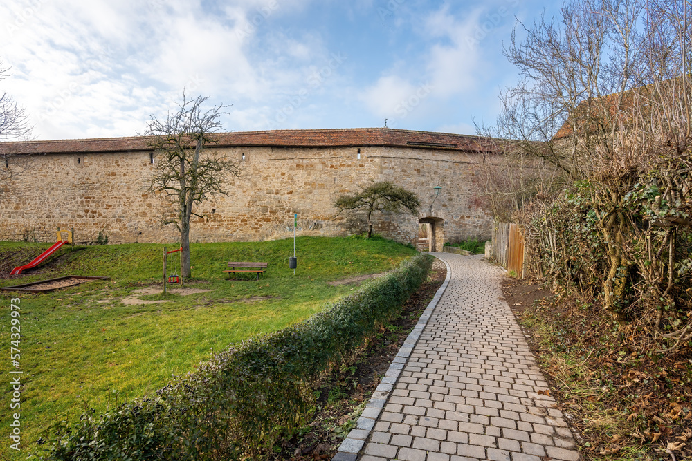 Outside view of medieval walls - Rothenburg ob der Tauber, Bavaria, Germany Outside view of medieval walls - Rothenburg ob der Tauber, Bavaria, Germany
