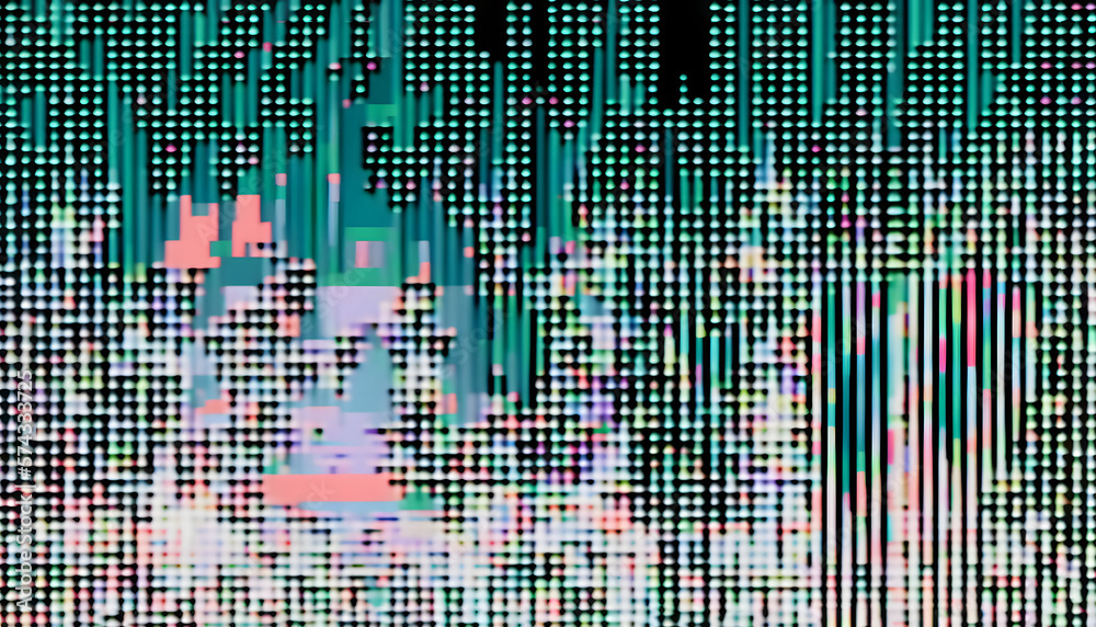 Test Screen Glitch Texture, Abstract illustration of distorted tv test ...
