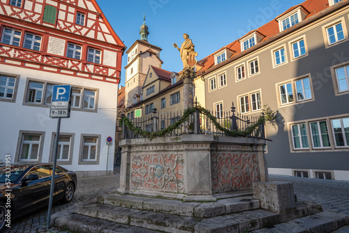 Seelbrunnen Fountain at Kapellenplatz Square - Rothenburg ob der Tauber  Bavaria  Germany