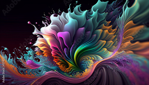 illustration background abstract color splash of paints .Generative AI