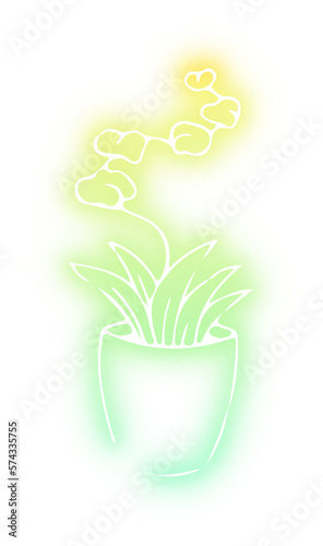 Collection of Flowers Pot neon