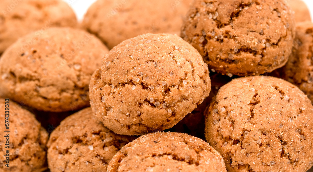round small cookies on a white background round small cookies on a white background
