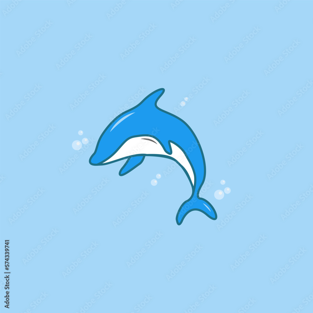 Cute dolphin character design illustration faceless animals Cute dolphin character design illustration faceless animals