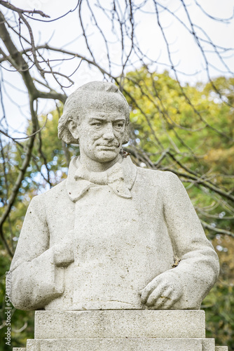 Bust of Baudelaire by Pierre-Felix Masseau located in the Luxembourg Garden of Paris, France