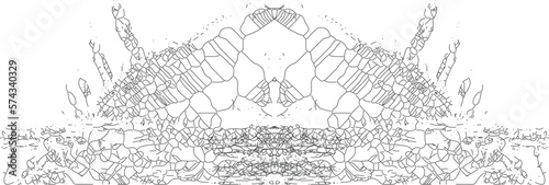 Abstrakte und komplexe Grafik mit gespiegelten Linien